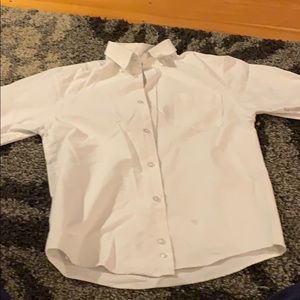 L white dress shirt with extra buttons